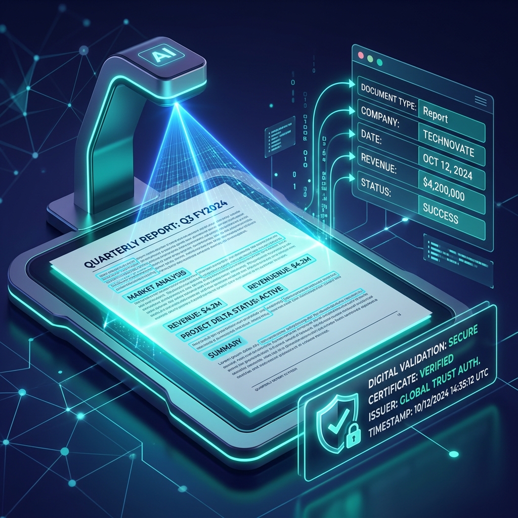AI OCR Processing Illustration